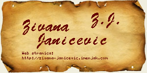Živana Janićević vizit kartica